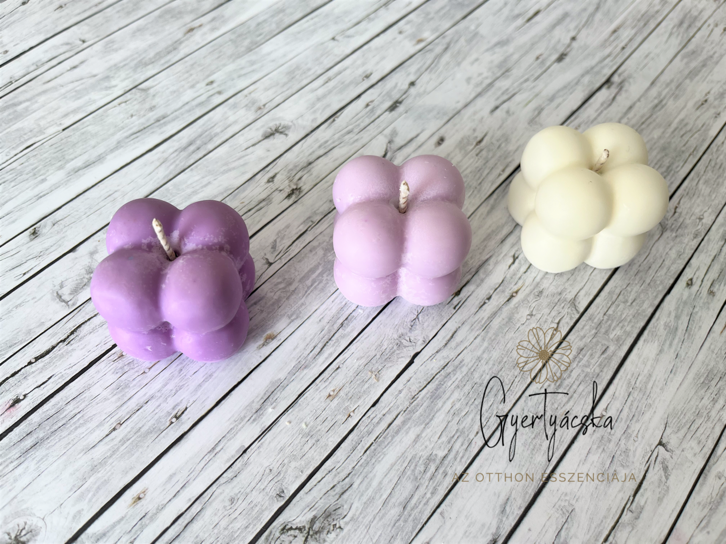 3 db-os buborék gyertya