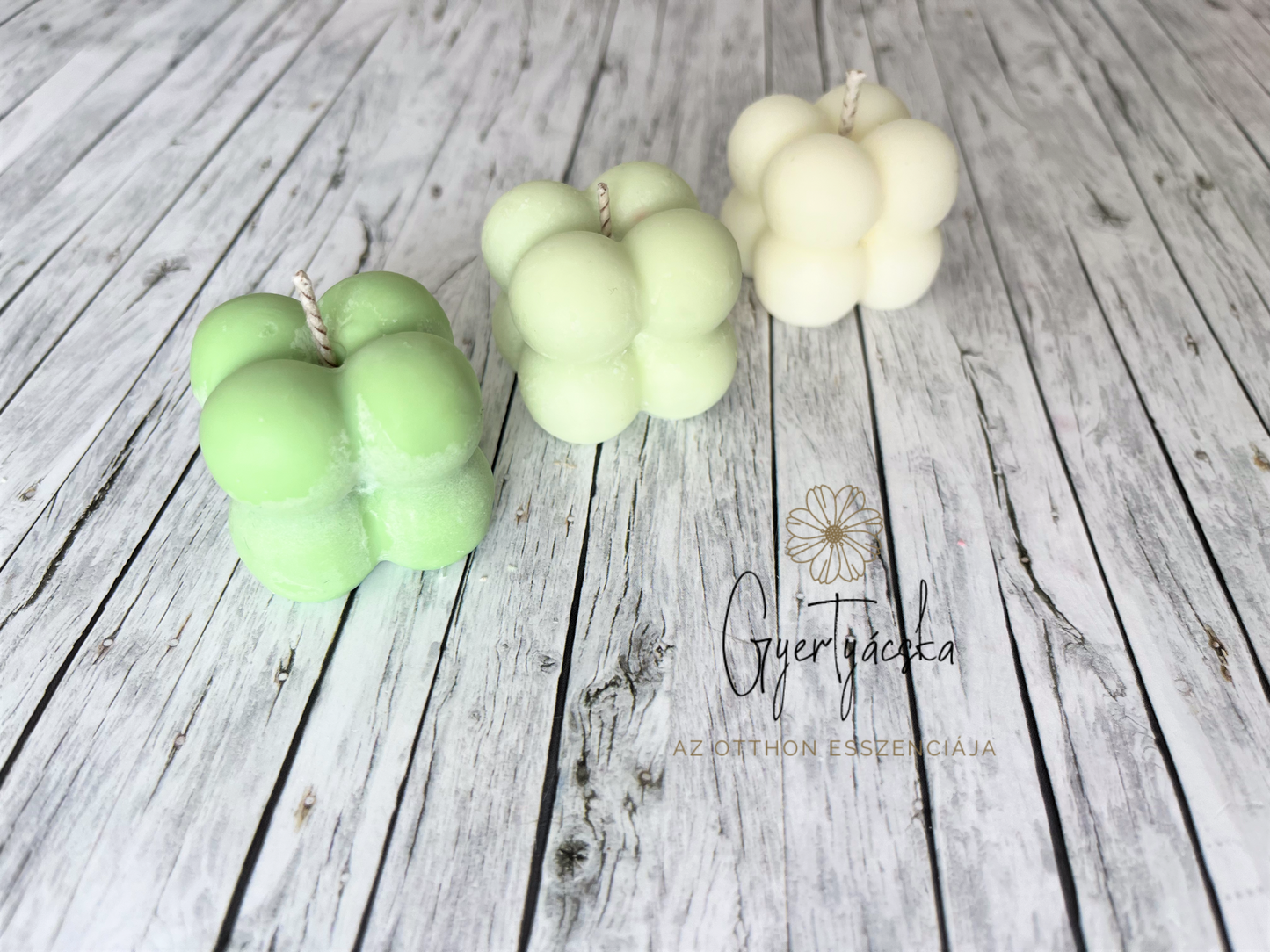 3 db-os buborék gyertya