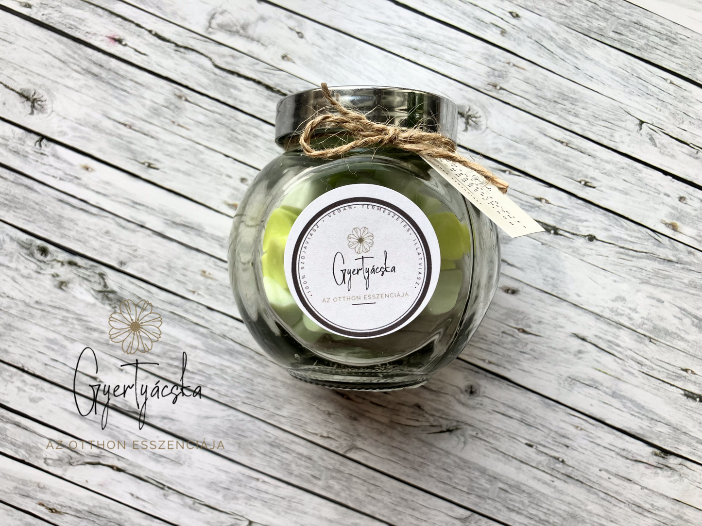 Csavaros üveges illatviasz szivecskék