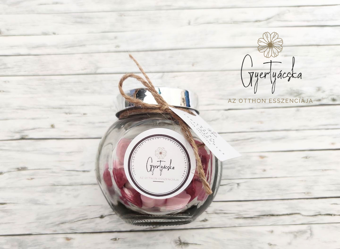 Csavaros üveges illatviasz szivecskék