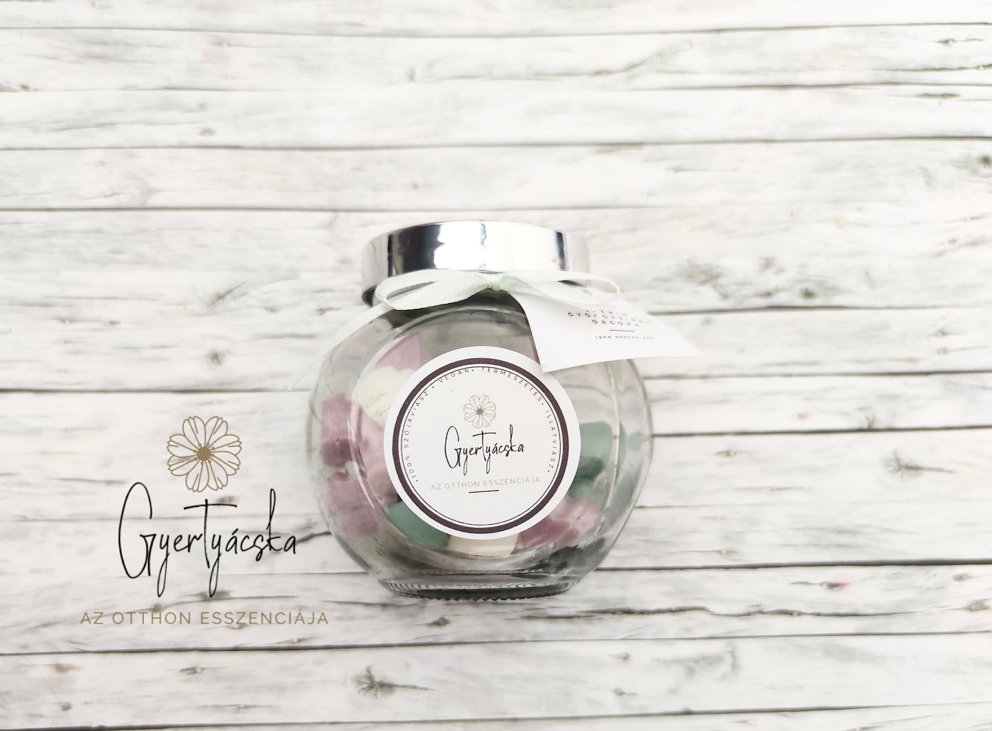 Csavaros üveges illatviasz szivecskék