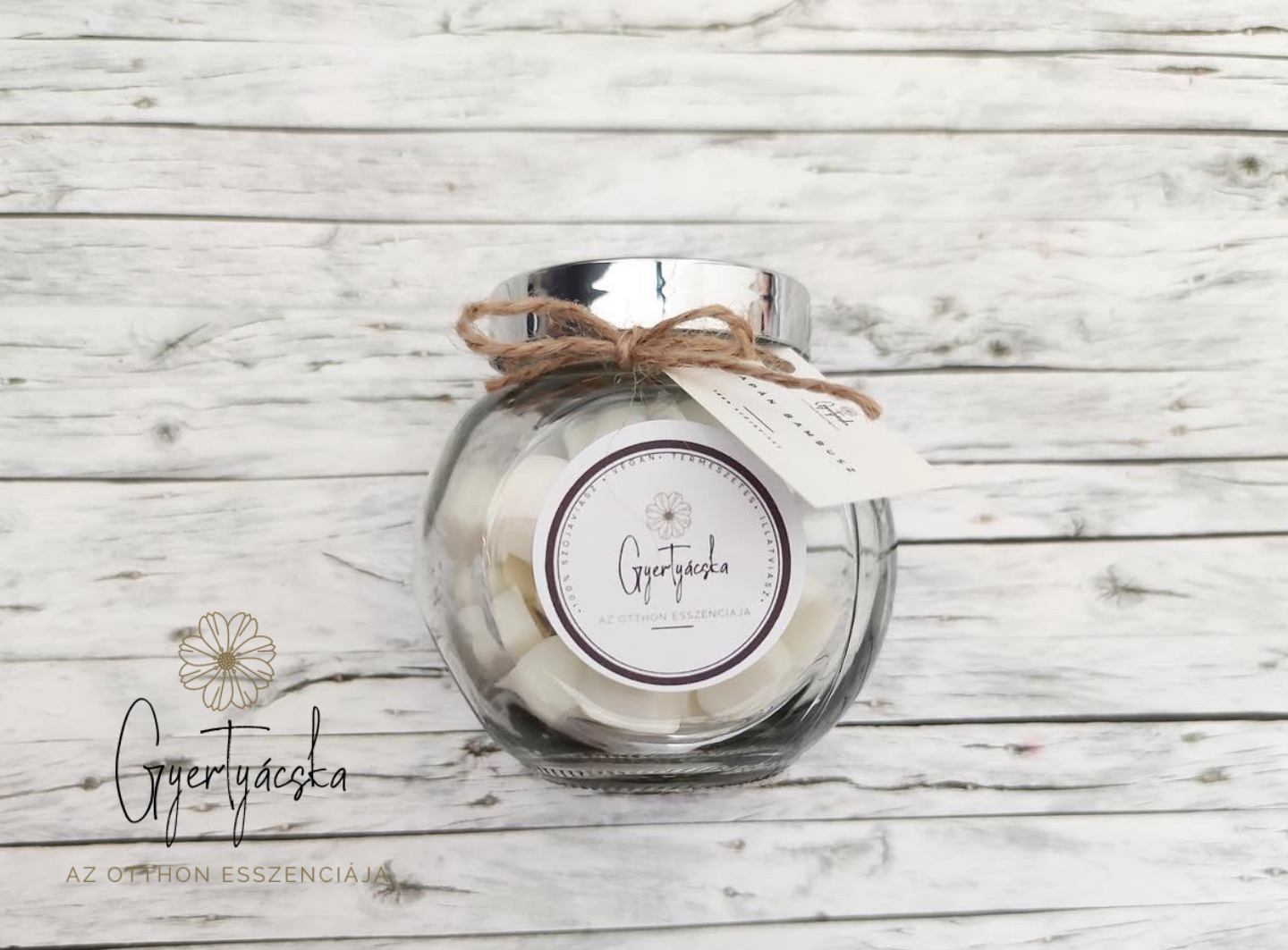 Csavaros üveges illatviasz szivecskék