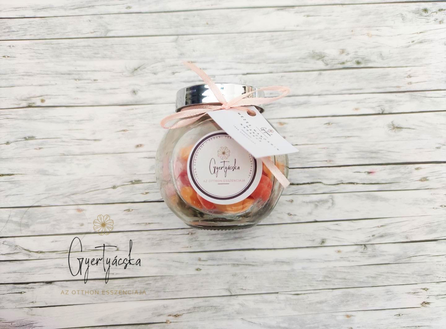 Csavaros üveges illatviasz szivecskék