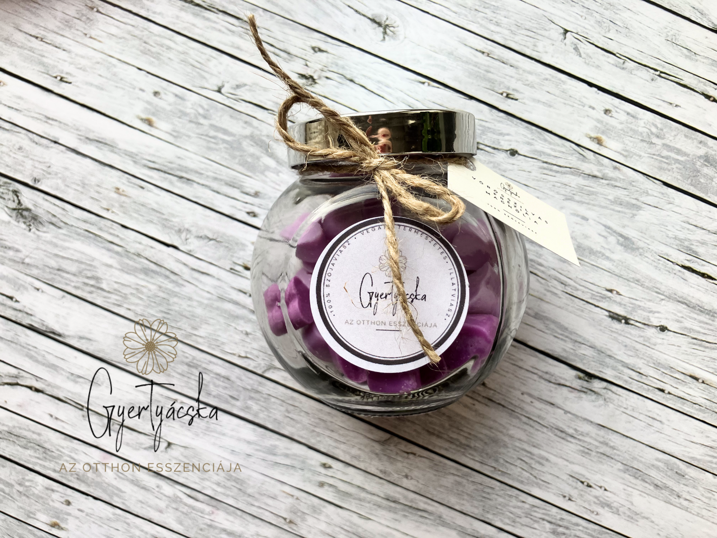 Csavaros üveges illatviasz szivecskék