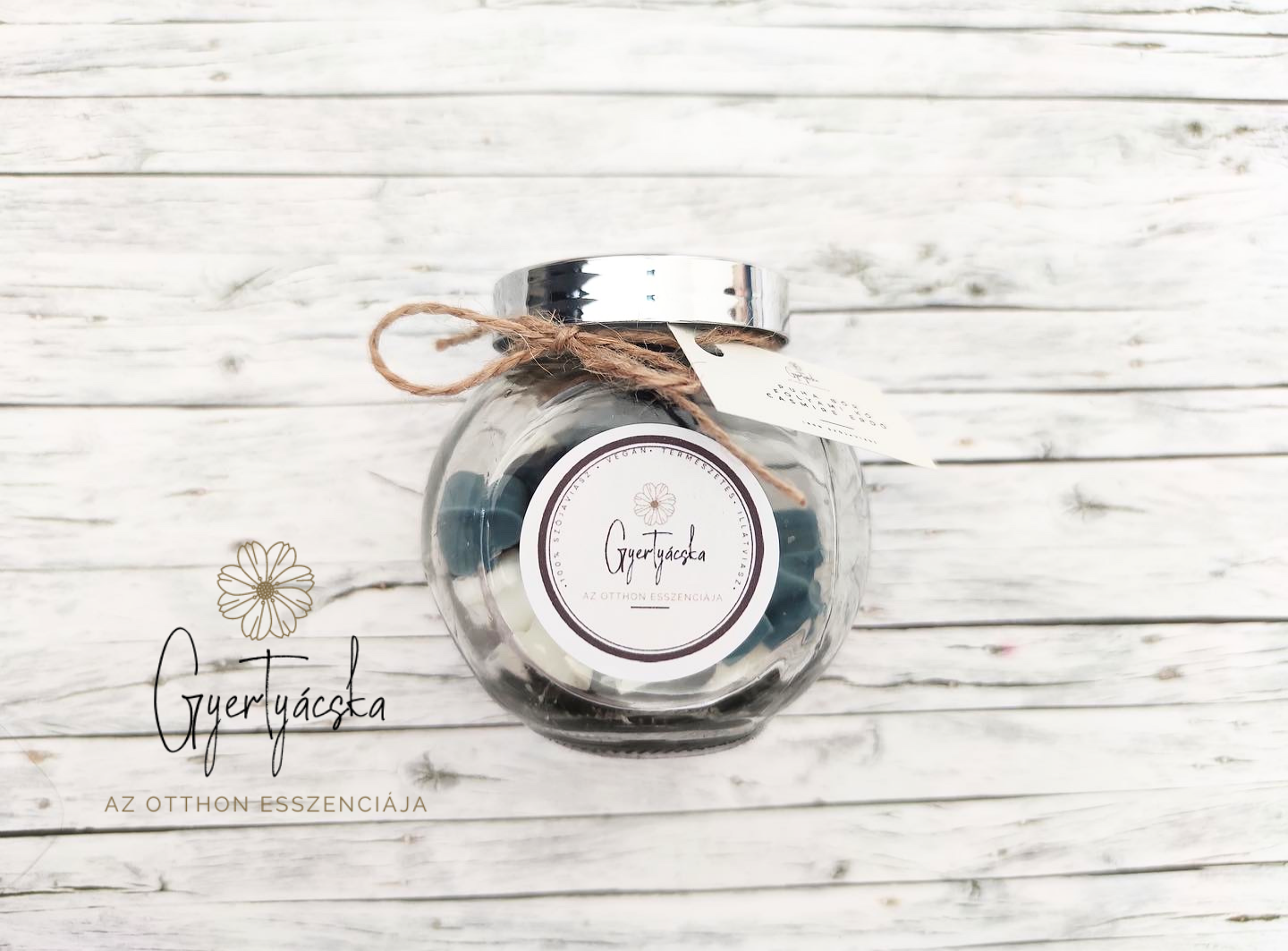 Csavaros üveges illatviasz szivecskék