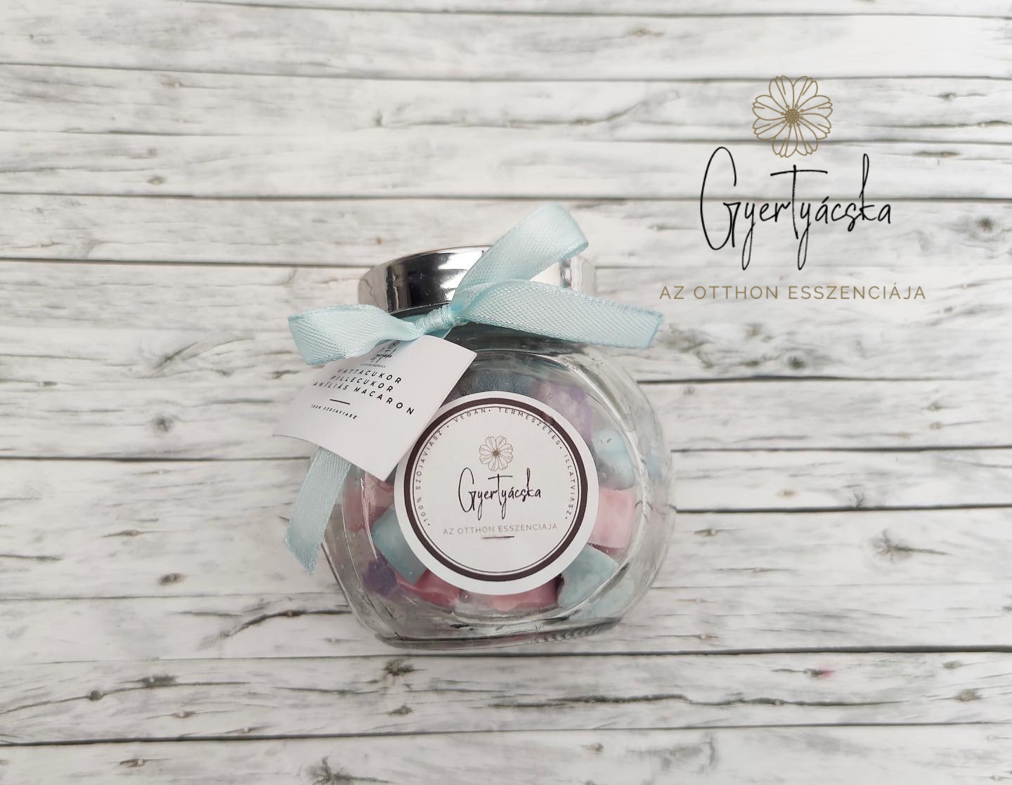 Csavaros üveges illatviasz szivecskék