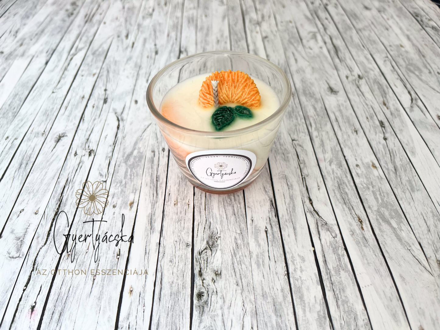 Poharas desszert gyertya pamut kanóccal