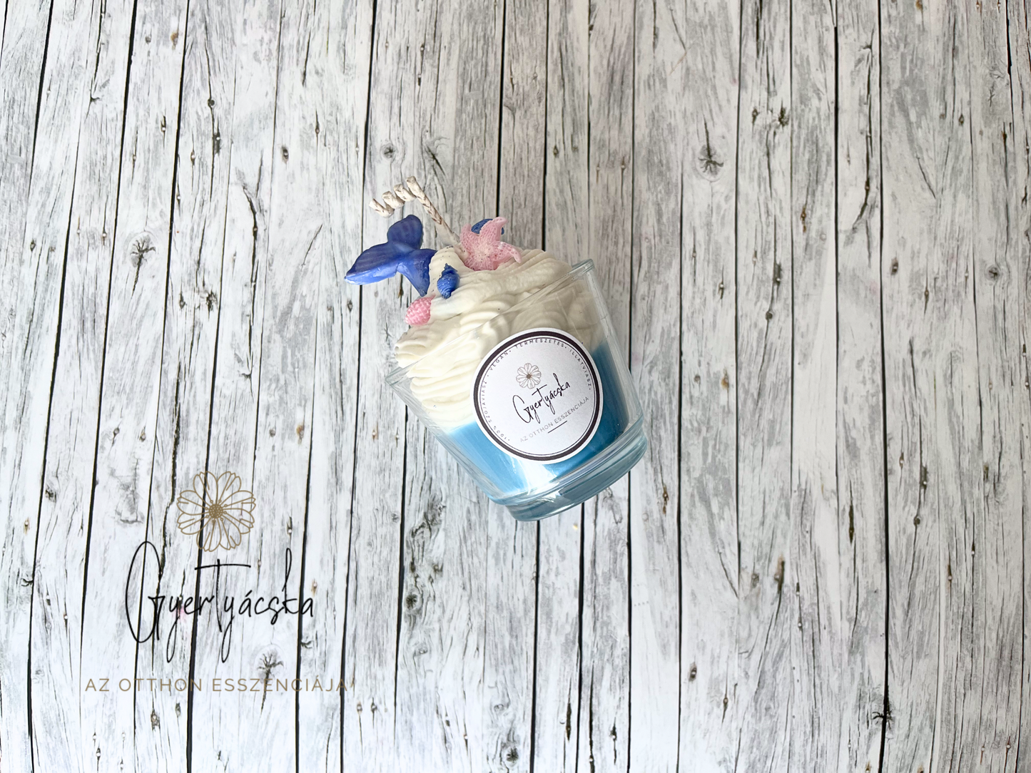 Poharas desszert gyertya pamut kanóccal